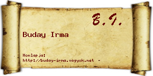 Buday Irma névjegykártya