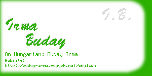 irma buday business card